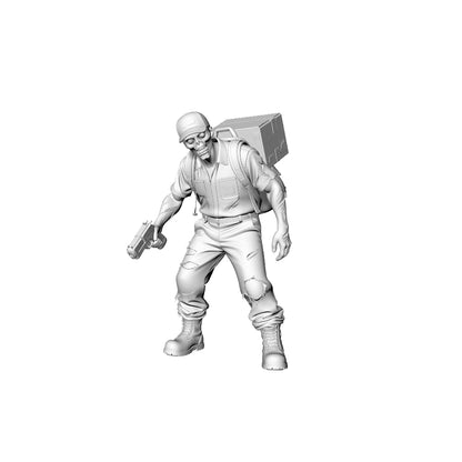 MRY-SFW LYGR329 3D Printed Apocalypse Survivor Zombies Set - Backpacker & Armed Survivor Miniature Model Kit