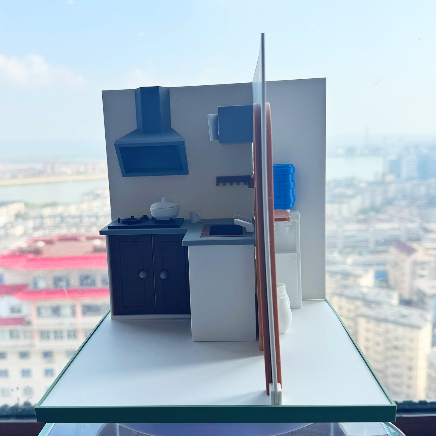 RHF121006 1/12 Kitchen Corner Frame 3D Printing DIY Miniature Scenes Dollhouse Frame Creative Decorations Desktop Scenarios Mini Models 12-Inch BJD OB Doll A Corner Of The Kitchen