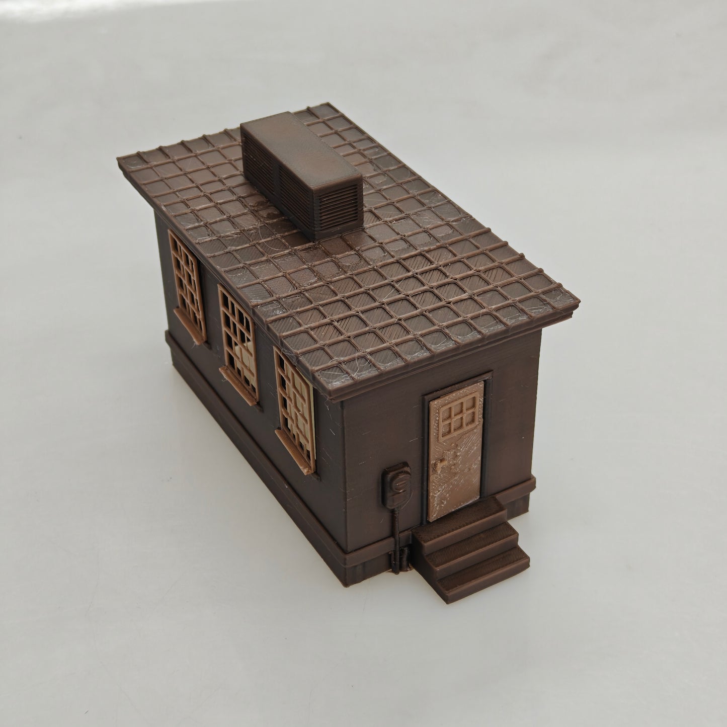RHF0445 Flat-roof small industrial building with air conditioner Desktop Ornament Sand Table Architecture Architectural Model Miniature House Small-scale Landscaping