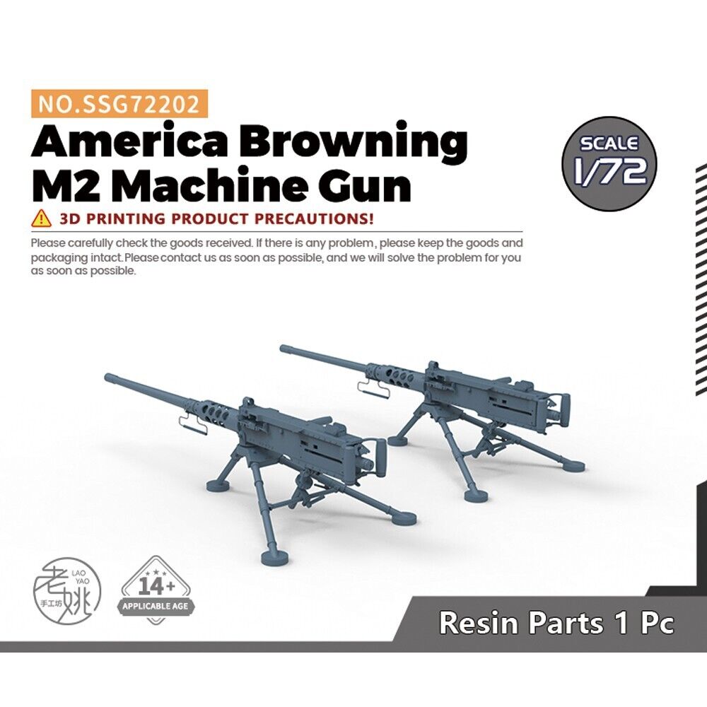 SSMODEL SSG72202 1/72 America Browning M2 Machine Gun 1pc