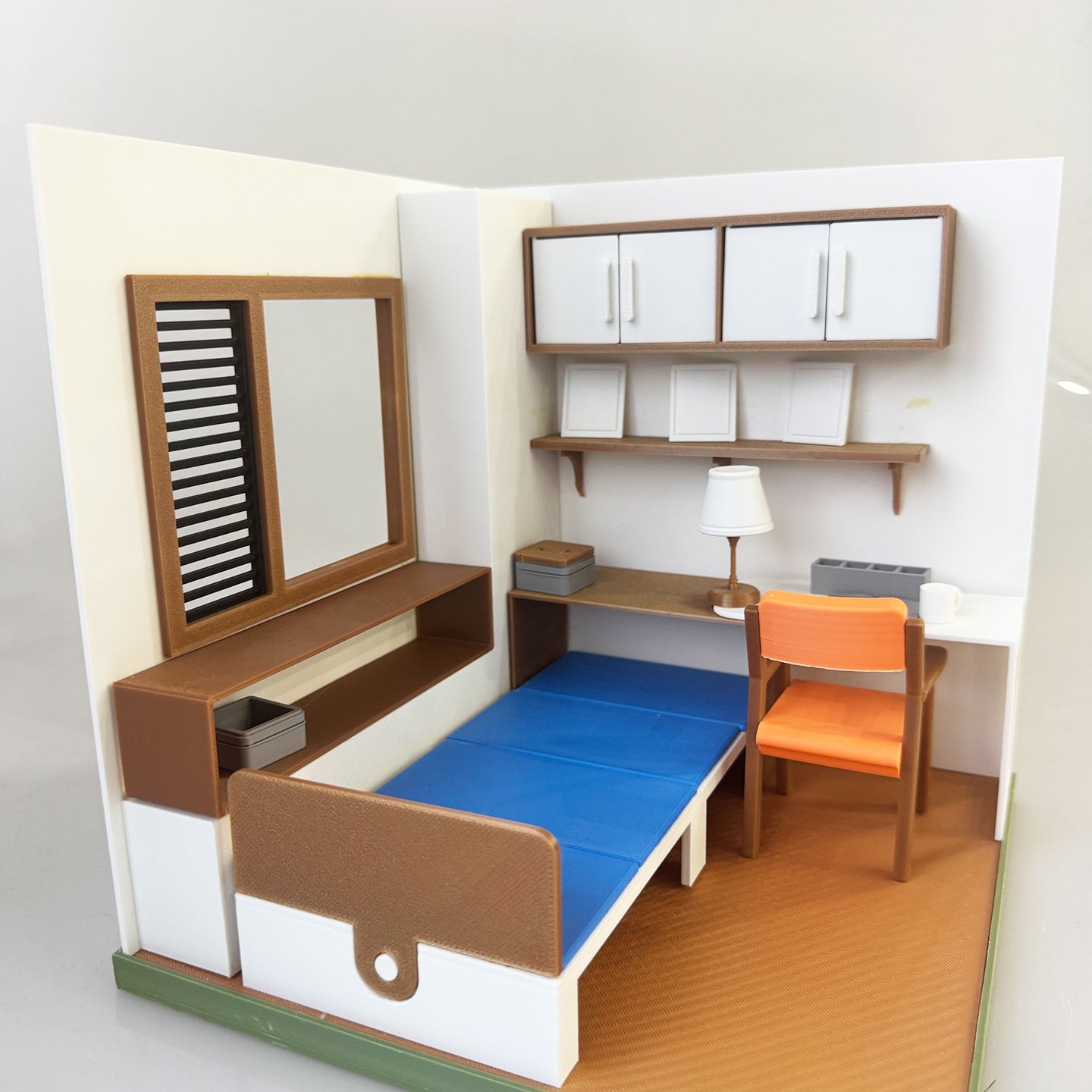 RHF121019 Writing Bedroom 3D Printing DIY Miniature Scenes Dollhouse Frame Creative Decorations Desktop Scenarios Mini Models BJD OB Doll