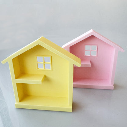RHF-216 Mini House Storage Rack 3D Printed Miniature House Display Stand for Blind Box Figurines - DIY Creative Handmade Display Cabinet Eco-Friendly Material Storage Rack
