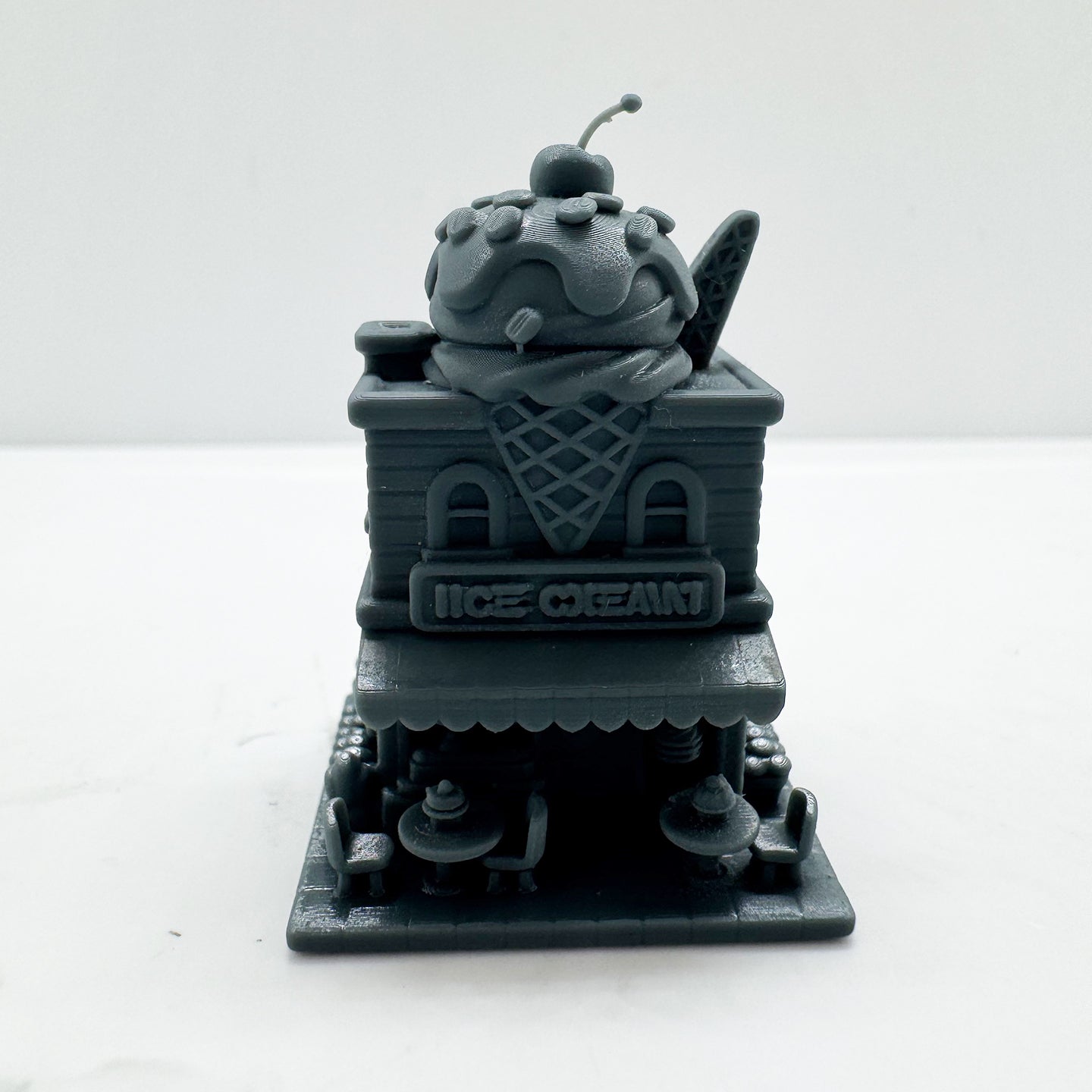 LYTS180 3D Printed Ice Cream Shop Themed Miniature Scene Decoration - Whimsical Style