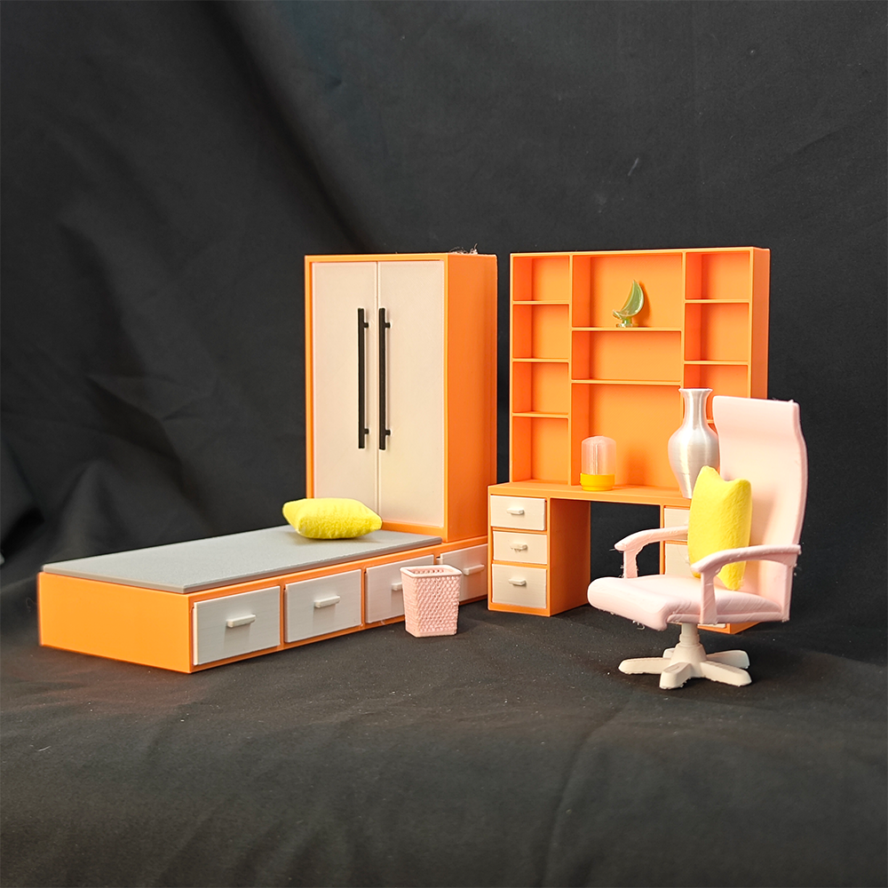 LYTP121002 1/12 Spring Kissed Moments Spring guest room 3D Printing DIY Miniature Scenes Dollhouse Creative Decorations Desktop Scenarios Mini Models 12-Inch BJD OB Doll