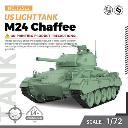 SSMODEL 512 Military Armoured Model Kit US M24 Chaffee Light Tank