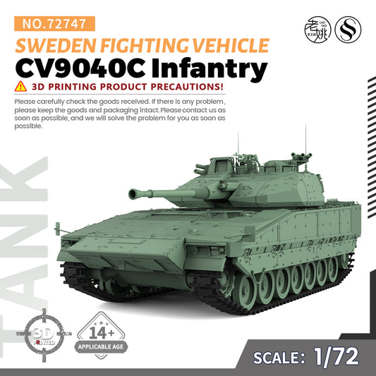 SSMODEL 747 Military Armoured Model Kit Sweden CV9040C Infantry Fighting Vehicle