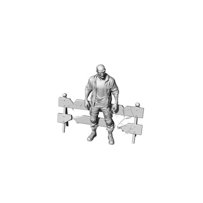 MRY-SFW LYTS326 3D Printed Post-Apocalyptic Highway Ruins Diorama, Zombie & Survivor Miniature Set, Wasteland Terrain for Tabletop Games