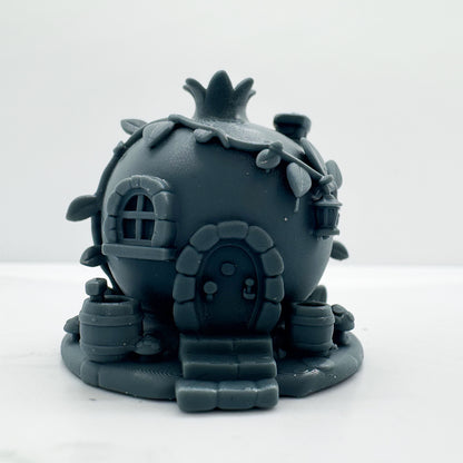 LYTS177 3D Printed Miniature Pomegranate House Scene - Whimsical Fantasy Diorama Decor for Model Display