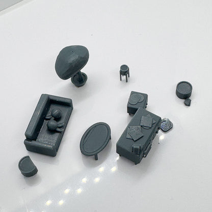 Yao's Studio LYTS078 3D Printed 3D Printed Miniature Scene Bar Interior Set Bar Counter Combo Model