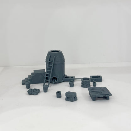 Yao's Studio LYTS091 Miniature Ancient Smelting And Casting Scene Ancient Blacksmith Shop Old-Fashioned Blacksmith Store