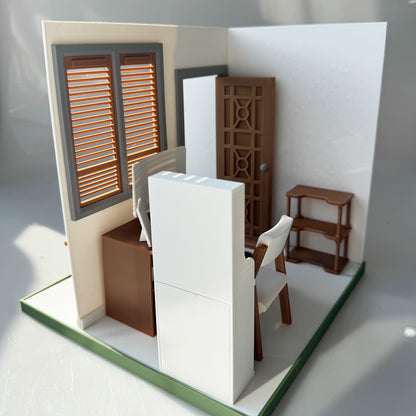 RHF1011 Summer Retreat Hut 3D Printing DIY Miniature Scenes Dollhouse Frame Creative Decorations Desktop Scenarios Mini Models 12-Inch BJD OB Doll