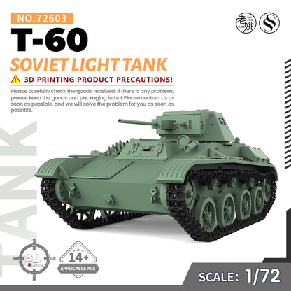 SSMODEL 603 Military Armoured Model Kit Soviet T-60 Light Tank