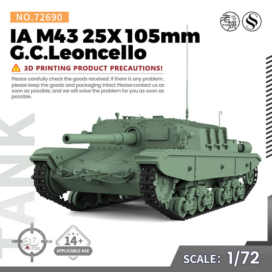 SSMODEL 687 Military Armoured Model Kit Italy M41M 90mm/L53 Gun Motor CarrItalyge