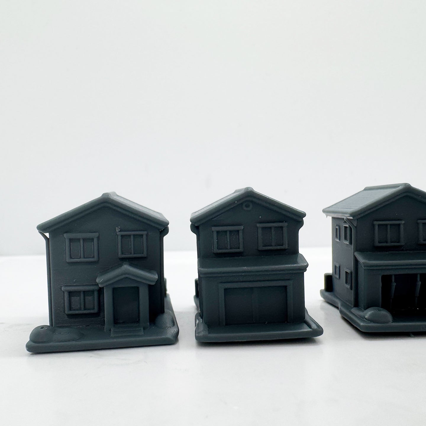 LYTS171 3D Printed American Residential Model Set - Miniature Building Scene Decor