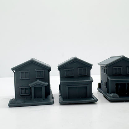 LYTS171 3D Printed American Residential Model Set - Miniature Building Scene Decor
