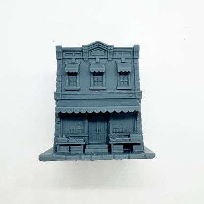 MRY-SFW LYTS117 3D Printed Vintage Two-Story Storefront Building Retro Urban Shop Miniature for Diorama Builders Model Train Layouts Collectors or Desktop Decor