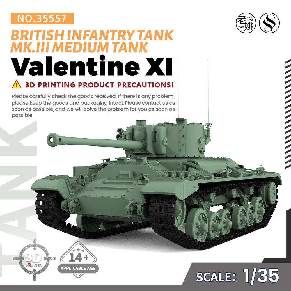 MRY-SFW SS557 Military Armoured Model Kit British Valentine. – LCD 3D printed resin model kit, image 1