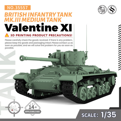 MRY-SFW SS557 Military Armoured Model Kit British Valentine. – LCD 3D printed resin model kit, image 1