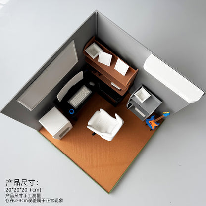 RHF121010 1/12 Esports House 3D Printing DIY Miniature Scenes Dollhouse Frame Creative Decorations Desktop Scenarios Mini Models 12-Inch BJD OB Doll