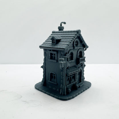 LYTS184 3D Printed Fairy-Tale Stone Cottage Miniature Model - Railroad Diorama Ornament