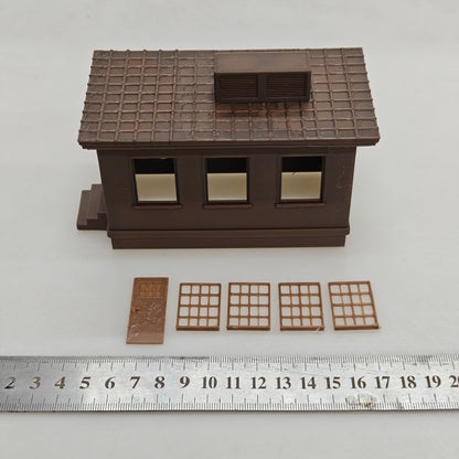 RHF0445 Flat-roof small industrial building with air conditioner Desktop Ornament Sand Table Architecture Architectural Model Miniature House Small-scale Landscaping
