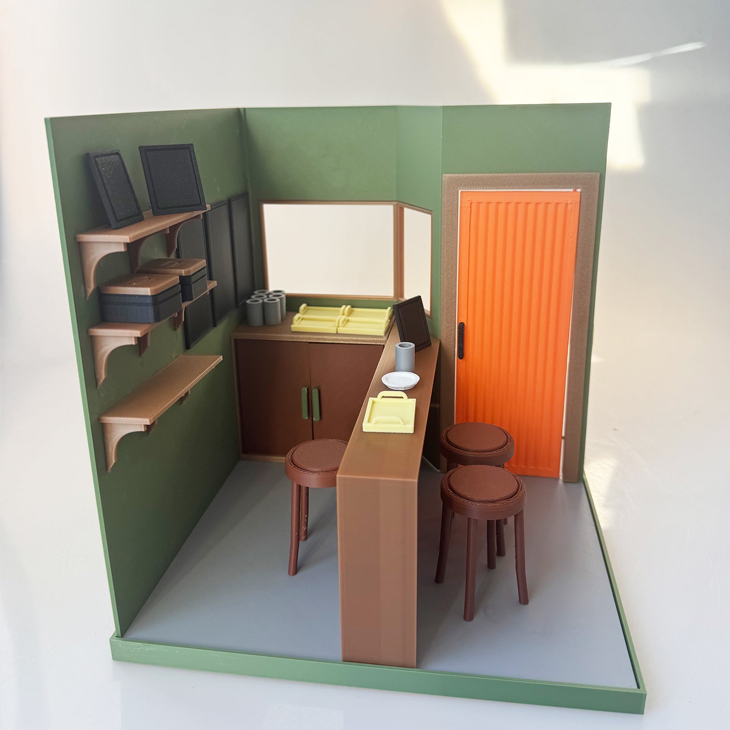 RHF1014 Summer Retreat Hut 3D Printing DIY Miniature Scenes Dollhouse Frame Creative Decorations Desktop Scenarios Mini Models 12-Inch BJD OB Doll