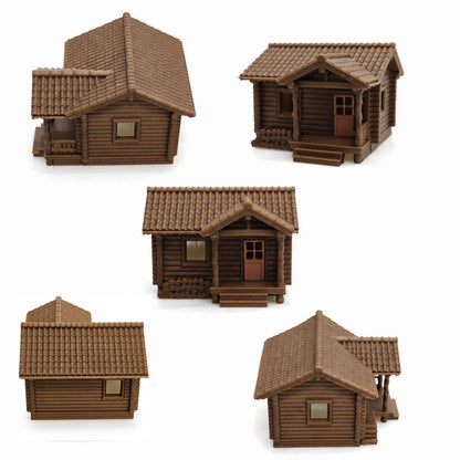 RHF0425 Farm Logging Cabin Desktop Ornament Sand Table Architecture Architectural Model Miniature House Small-scale Landscaping