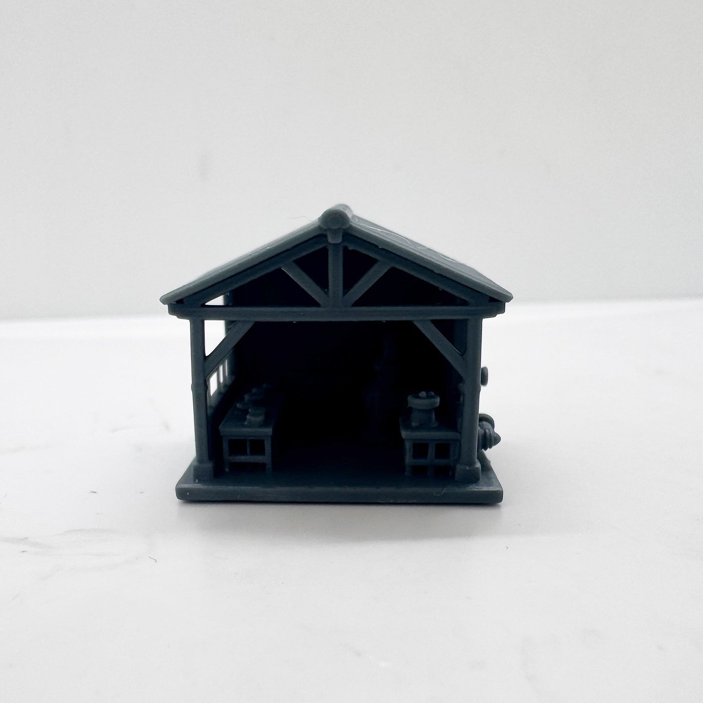 LYTS183 3D Printed Industrial-Style Railroad Pump House Miniature Model - Railroad Diorama
