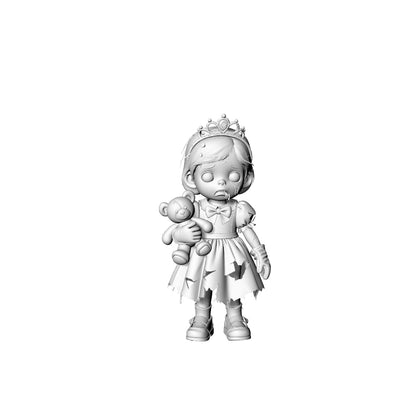 MRY-SFW LYGR301 3D Printed Chibi Zombie Miniatures, Post-Apocalyptic Kid-Style Figures for Tabletop Games & Collectibles