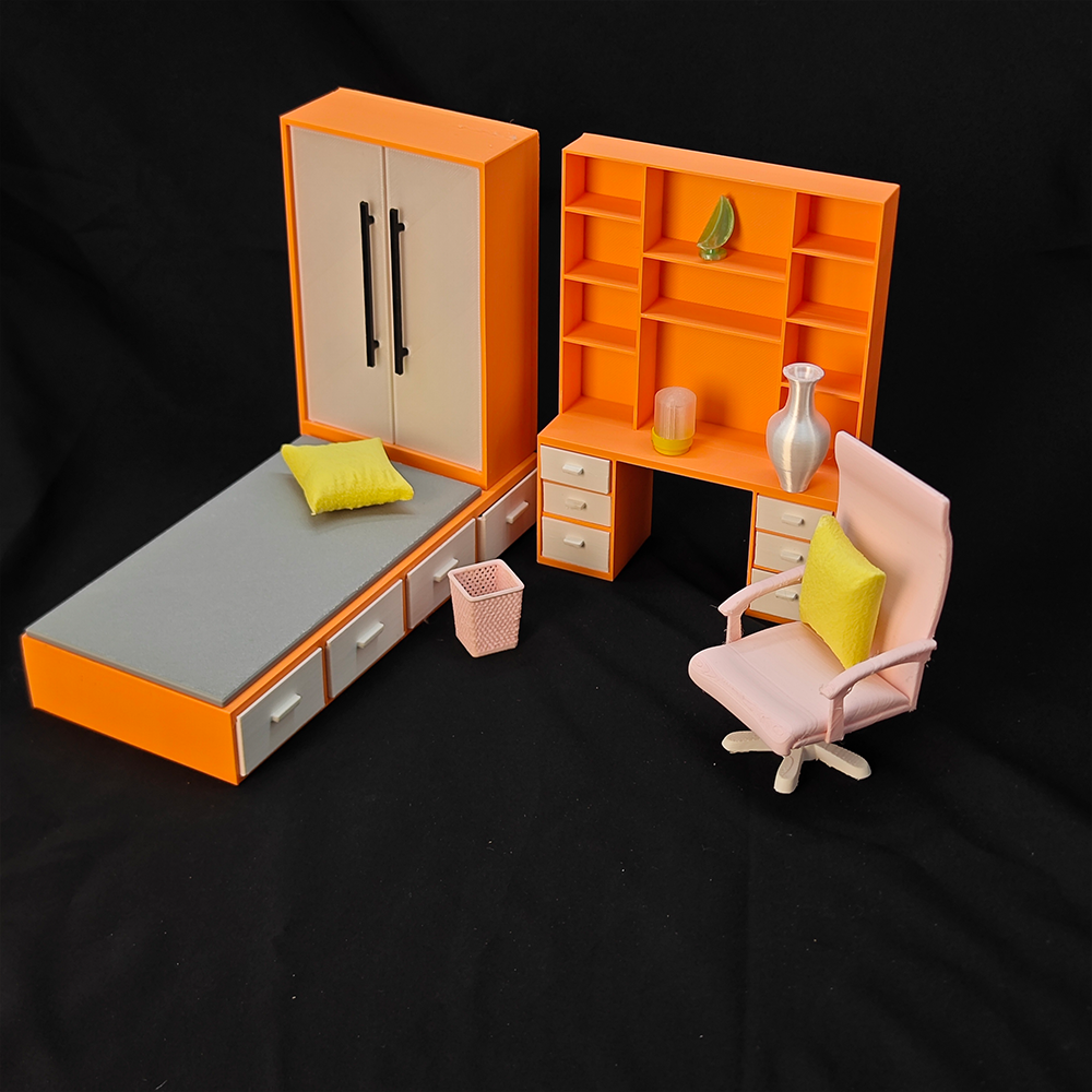 LYTP121002 1/12 Spring Kissed Moments Spring guest room 3D Printing DIY Miniature Scenes Dollhouse Creative Decorations Desktop Scenarios Mini Models 12-Inch BJD OB Doll