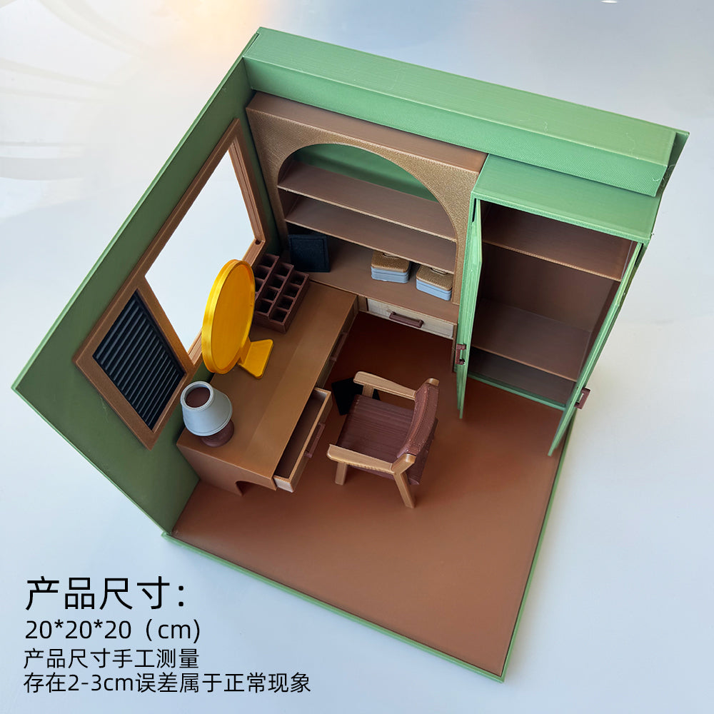 RHF1017 Dressing Room 3D Printed Miniature Model: Dollhouse Vanity Wardrobe Suitable for Miniature House Bedroom Toys