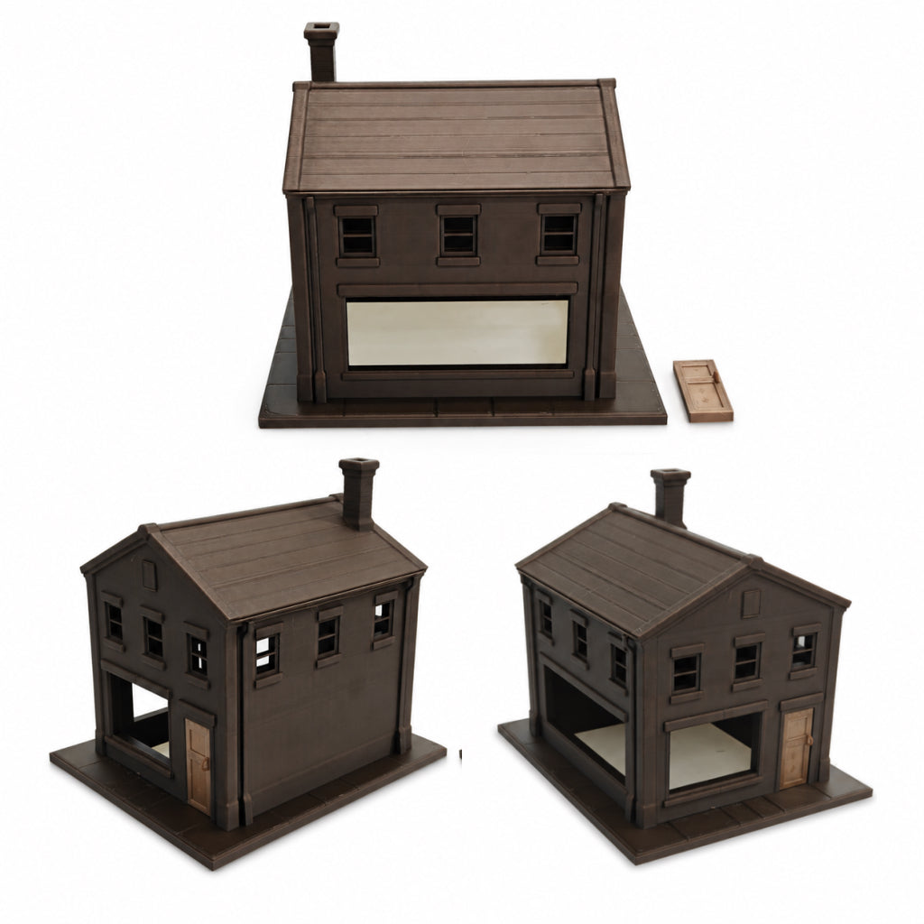 RHF0447 Triangular-roof wooden house with windows Desktop Ornament Sand Table Architecture Architectural Model Miniature House Small-scale Landscaping