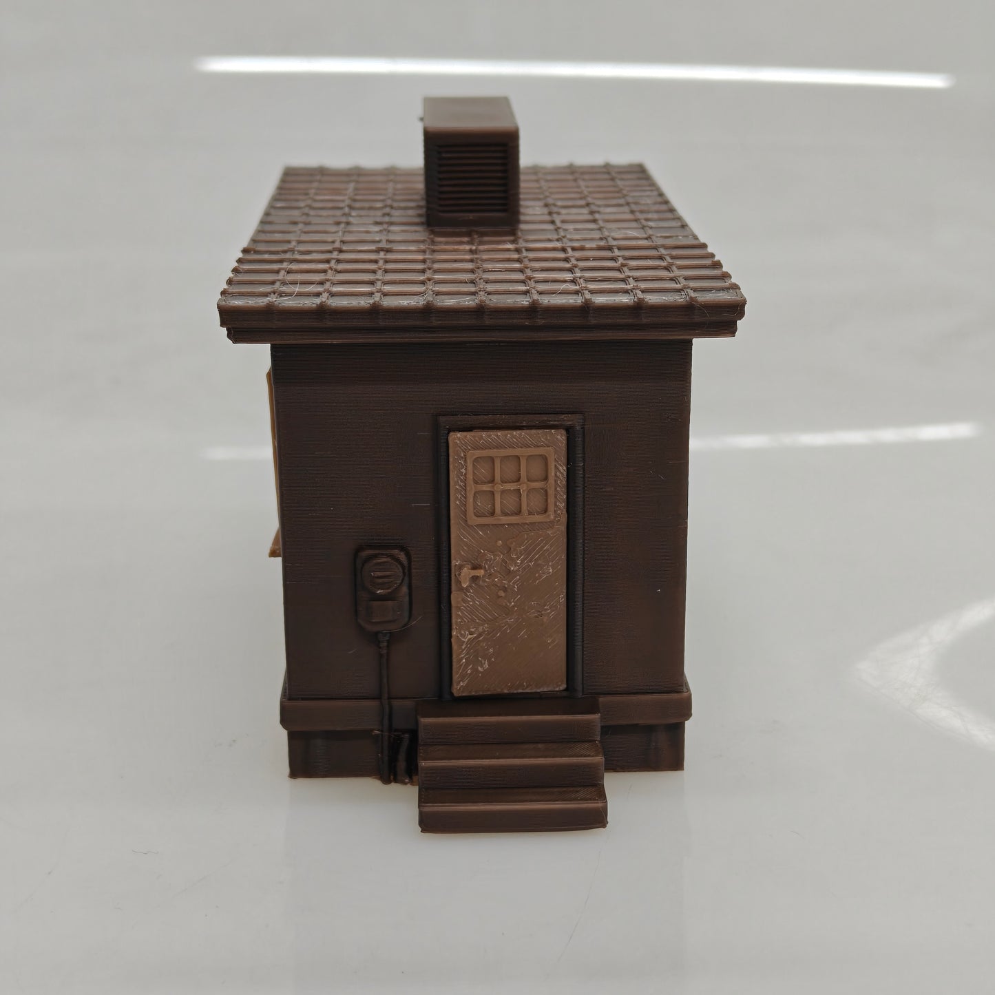 RHF0445 Flat-roof small industrial building with air conditioner Desktop Ornament Sand Table Architecture Architectural Model Miniature House Small-scale Landscaping