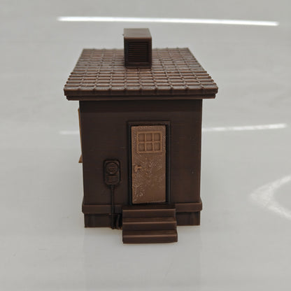 RHF0445 Flat-roof small industrial building with air conditioner Desktop Ornament Sand Table Architecture Architectural Model Miniature House Small-scale Landscaping
