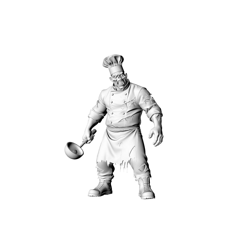 MRY-SFW LYGR321 3D Printed Canteen Staff Zombies Set - Cook, Baker, Server, Cleaner Unpainted Model Kit
