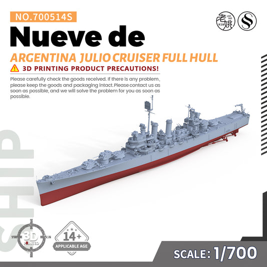 SSMODEL 514S Military Warship Model Kit Brooklyn class Argentina Navy Nueve de Julio Cruiser