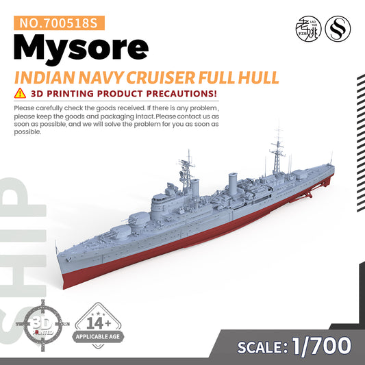 SSMODEL 518S Military Warship Model Kit Fiji class Indian Navy Mysore Cruiser