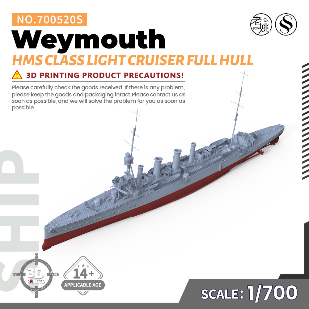 SSMODEL 520S Military Warship Model Kit HMS Weymouth Class Light Cruiser