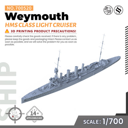 SSMODEL 520 Military Warship Model Kit HMS Weymouth Class Light Cruiser