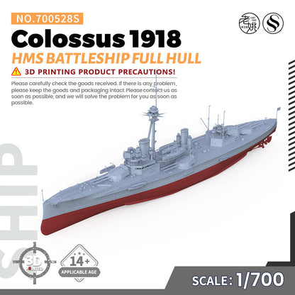 SSMODEL 528S Military Warship Model Kit HMS Colossus Battleship 1918