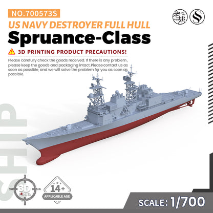 SSMODEL 573S Military Warship Model Kit US Navy  Spruance Class Destroyer