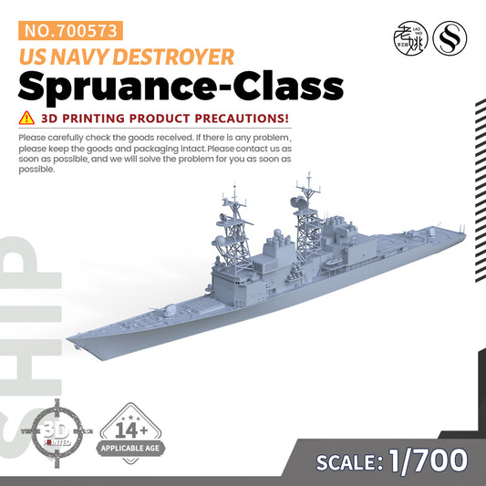 SSMODEL 573 1/700(600,720,800,900) Military Warship Model Kit USN Spruance class Guided missile destroyer