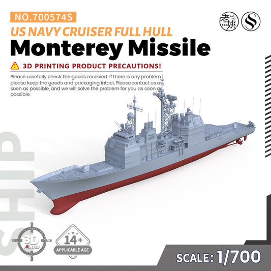 SSMODEL 574S Military Warship Model Kit US Navy Monterey Missile Cruiser