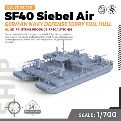 SSMODEL 577S Military Warship Model Kit German Navy SF40 Siebel Air Defense Ferry