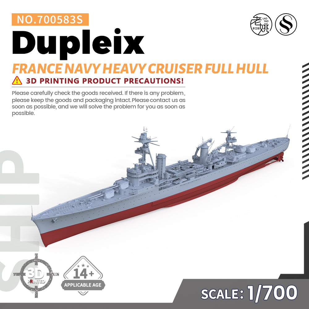 SSMODEL 583S Military Warship Model Kit France Navy Dupleix Heavy Cruiser