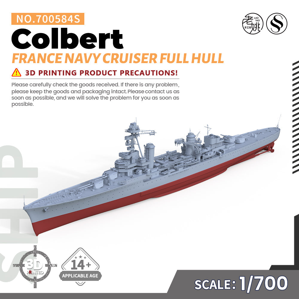 SSMODEL 584S Military Warship Model Kit France Navy Colbert Heavy Cruiser