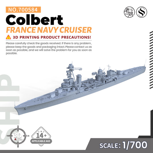 SSMODEL 584 Military Warship Model Kit France Navy Colbert Heavy Cruiser