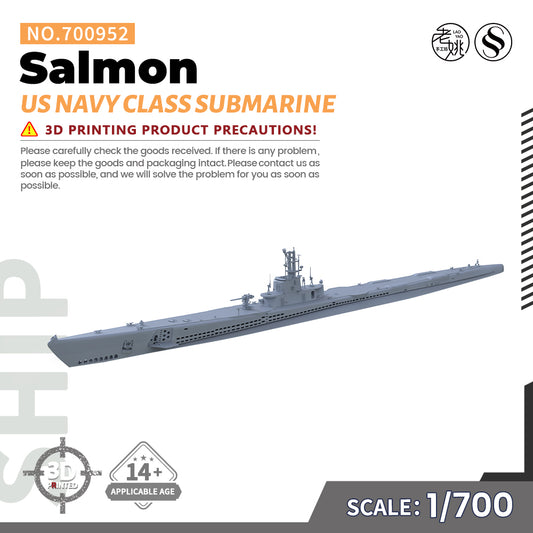 SSMODEL 952 Military Warship Model Kit US Navy Salmon Class Submarine