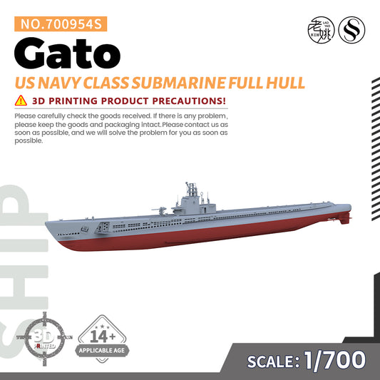 SSMODEL 954S Military Warship Model Kit US Navy Gato Class Submarine