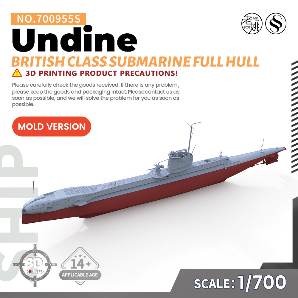 SSMODEL 955S Military Model Kit British Undine Class Submarine Full Hull